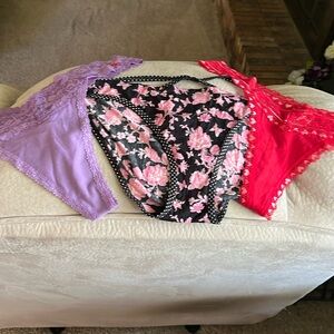 Victoria Secrets panties. NWT. Original price 14.50$ each. 3 pairs. Size large